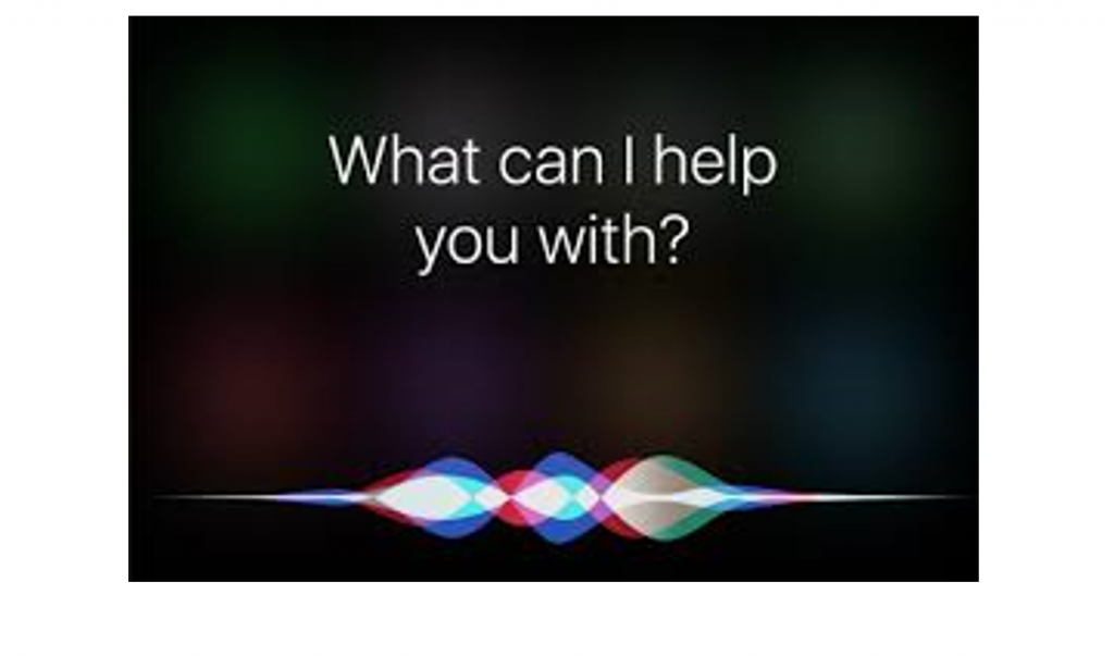 Siri graphic saying What Can I Help You With