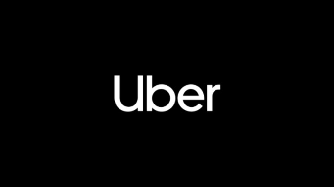 Uber logo with white letters on black background