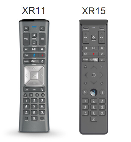 photo of Xfinity XR15 and XR11 remotes