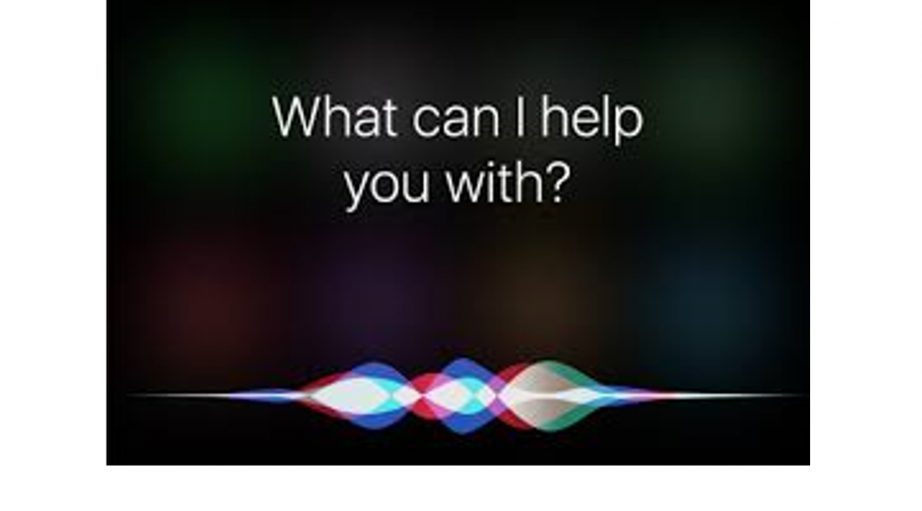 Siri graphic saying What Can I Help You With