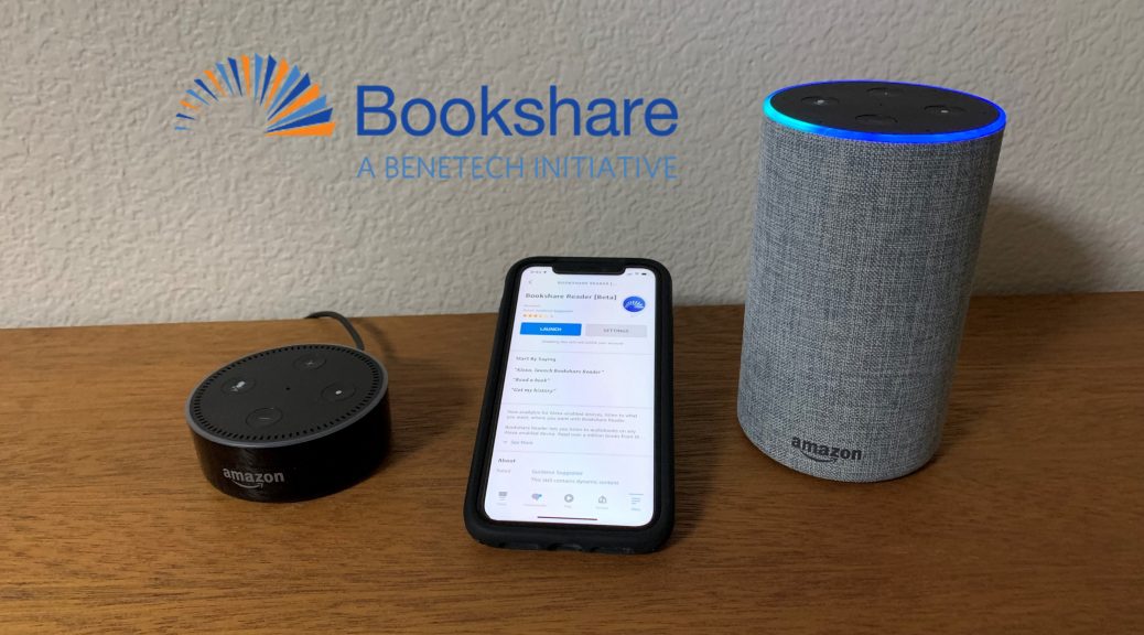 Bookshare running on three Alexa devices