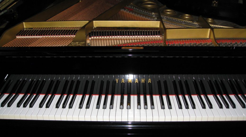 keyboard and inner workings of grand piano