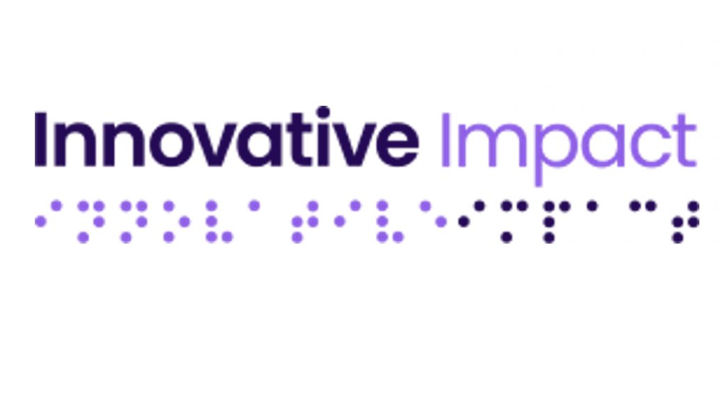 Innovative Impact logo with the name written in text and Braille
